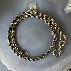 925 Sterling Silver VTG Bracelet ~ Danecraft ~ 2.5mm Rope Chain ~ 7″ ~ 2.9g