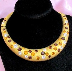 VTG RUNWAY LUXE JACKIE COLLINS GP SWAROVSKI CRYSTAL NECKLACE BRACELET EARRINGS