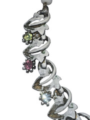 RARE Arthur Pepper ART SIGNED Rhinestone 14.5″ Necklace Enamel W/ Clip Earrings