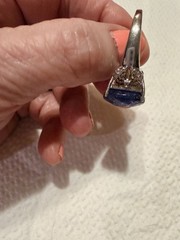 Vtg 925SterSilver By SAM Sz12-8g. Tanzanite&Topaz Ring!