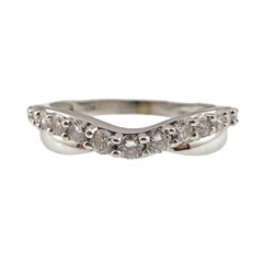 14k Solid White Gold 1/3ct Natural Round Diamond Band Size 6.5