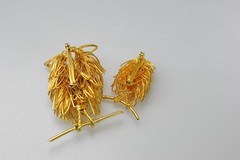 Owl Brooch LOT scatter bird birds pin rhinestone gold tone wire XL13