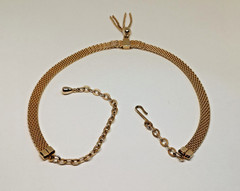 Vintage Judy Lee Signed Gold Tone Mesh tassel pendant Choker Necklace
