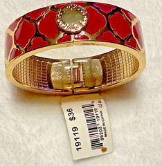Vintage Estate Signed Cookie Lee Hinged Clamper Bracelet with Tags