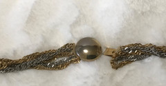 Vintage Multi-strand Gold Silver Tone Twisted Necklace 24” Bracelet 8” Statement