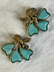 Vintage Barclay Thermoset Turquoise Earrings Screw Back Signed