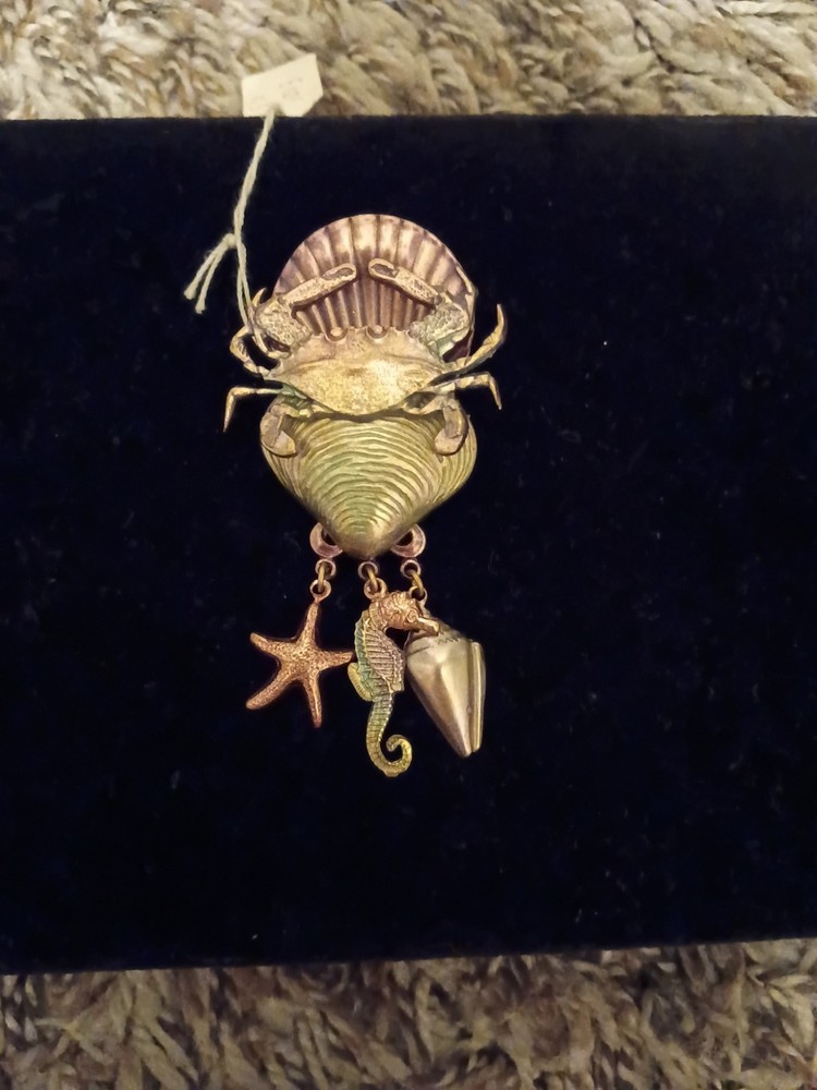 Women’s Handmade Brass And Copper Crab Brooch