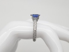 Estate $6000 3ct Natural Tanzanite VS G Diamond 18k White Gold Ring Band