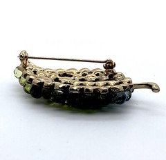 Lauren Conrad Brooch Glass Beads Leaf Multi-Color 2.5”