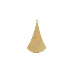 1 Loop Raw Brass Long Flat Rounded Triangle Pendant 33x18mm (6)