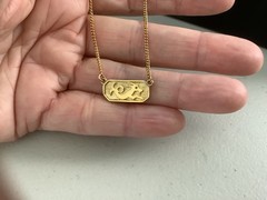 Vintage 60’s Crown Trifari Gold tone Capricorn Zodiac Pendant Necklace 15.5”