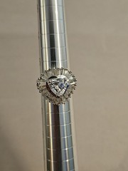 Heart Shaped Silverstone CZ Ballerina Ring Size 6 Thailand