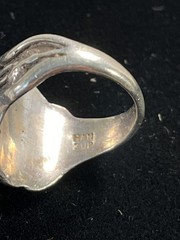 Vintage Sterling Silver Gold Tone Scarab Beetle Ring Size 5 Han Zup– 3077