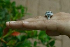 Vintage Art Deco CZ Lab Created Diamond Gorgeous Engagement 925 Silver Gift Ring