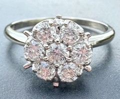 ESTATE HUGE VINTAGE FLOWER TOP DAISY TULIP PRINCESS RING 12K 13K 14K 15K