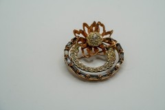 Vintage CR 12K Gold Filled Rhinestone Brooch / Pendant 4cm JB39