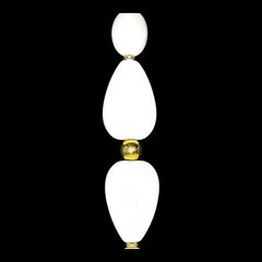 Napier c.1960s White Acrylic Bead Long Necklace 28in Gold Tone Spacers Vintage