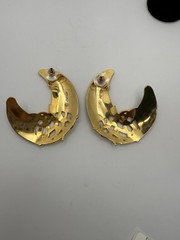Vintage Edgar Berebi Green Enamel Gold Tone Post Earrings
