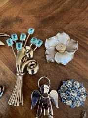 Spectacular lot of assorted vintage brooches