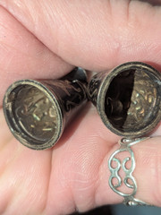 Vtg 925 Belly Dancer Siam Bell Earrings Screwback Easy to Convert to Wires