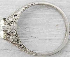 Art Deco Style 1.38Ct Round Cut Lab Created Diamond 925 Silver Engagement Ring