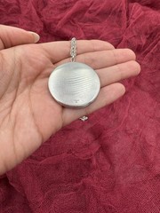 Vintage Floral Round Locket Sterling Silver Necklace 22.5”