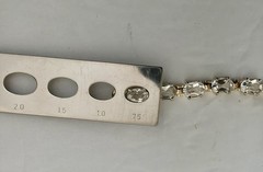 White Topaz Sterling Silver Oval Stones Prong Set Tennis Bracelet Thailand 7.4″