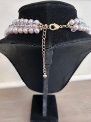 Necklace Pearl Beaded Layered Statement Multi Strand Purple Lilac Spring Summer