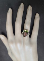 Vintage 14k Yellow Gold Engagement Ring 7.73CT. Natural Bio Tourmaline