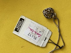 Vintage AGI 925 Sterling Silver Necklace Small Hart Shape Pendant 16”