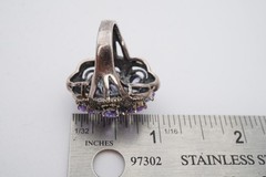 Vintage Sterling Silver 925 Marcasite CZ Ring Size 5