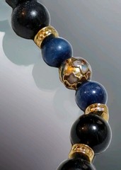 Estate Vintage Stunning Cloisonne Blue Sodalite Lava Bead Statement Necklace EUC