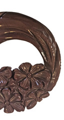 Vtg Deeply Carved Maroon Red Bakelite Bangle Brooch Set Factory Holes 40s/50s