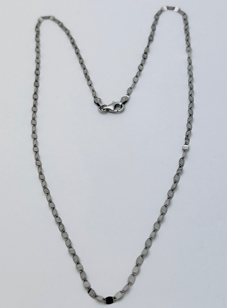 DaneCraft Tarnish Free 925 Sterling Silver Flat Round Link Necklace 18”