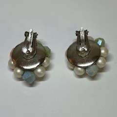 Hong Kong 5 Strand Necklace & Earrings Pastel Yellow Green Peach Blue Pink White