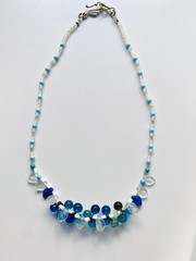 Vintage Czech Glass Bead Necklace with Contemporary Finding