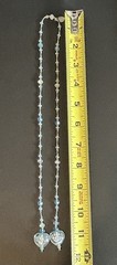 Brenda Perruzza Crystal & Glass Lariat, 23” total length – NWOT