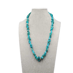 Vintage Turquoise Stone Nugget Bead Necklace 22 in 59 grams