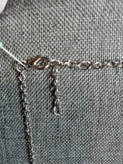 Beautiful Smokey Black Rhinestones on Chain Silver Tone 21 Inches Long