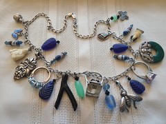 Vintage Sterling Silver Talisman Charm Necklace, Green Man, Buddhas, Rings &MORE