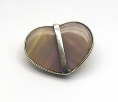 925 Silver Natural Australian Opal Heart Shape Unique Pendant 1 Inch