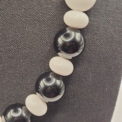 Monet Professional Career Black & White Beaded Vintage Necklace & Bracelet Set