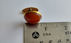 Vintage 1960s Mid-Century Soviet Era USSR Baltic Russian Cognac Amber Cufflinks