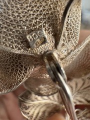 Beautiful Heavy Vintage Signed 800 27 GE Gold Tone Brooch Pin
