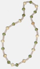 Antique Glass Bead Necklace Bicone King Glass Beads – 32in