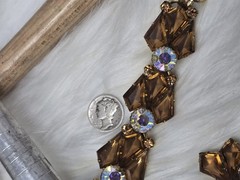 Juliana D&E Topaz AB Rhinestone Bracelet Earring Set Demi Parure as-is