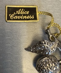 Signed ALICE CAVINESS Fruit Cherry Berry Sterling Silver Marcasite Brooch w/tag
