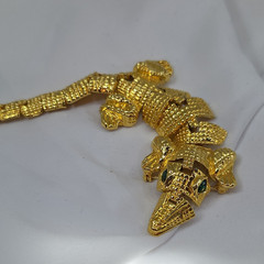 Vintage Alligator Crocodile reptile gold tone Brooch unsigned 6.5″