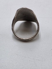 Vintage Hammered Organic Statement Ring – Modernist Textured Silver Tone Ring