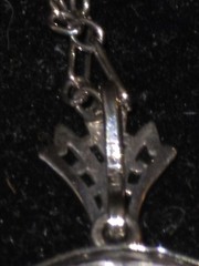 Antique Art Deco 14K White Gold Diamond Emerald Filigree Necklace 4.51g